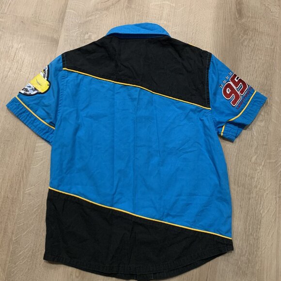 Disney Cars Lightning McQueen Racing Mechanic Pit Crew Button Shirt Youth 5/6 - Picture 3 of 7
